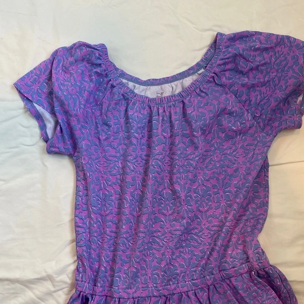 Vineyard Vines Girls Purple Patterned Romper